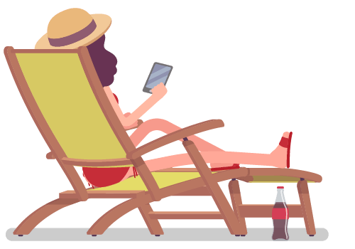 Woman relaxing in a beach chair